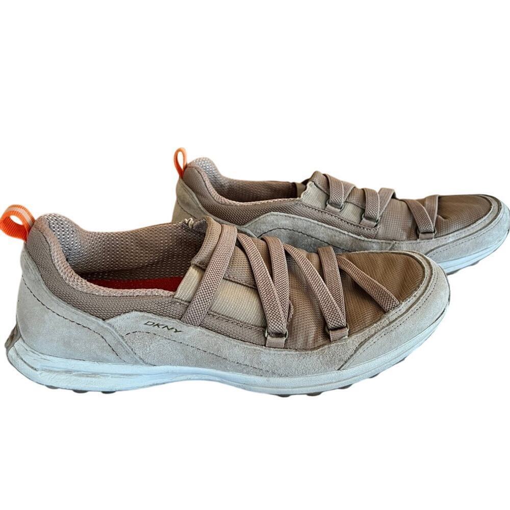 DKNY Slip On Elastic Fabric and Suede Shoes, Women's 8 1/2